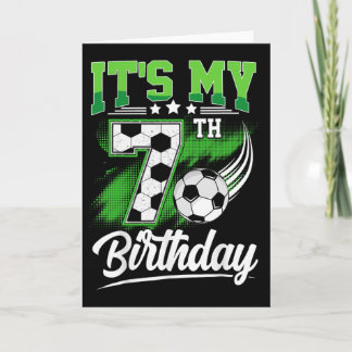 It's My 7th Birthday Boy Soccer Ball 7 Year Old Bi Card