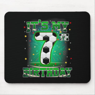 Its My 7th Birthday Boys Soccer 7 Years Old Party Mouse Pad