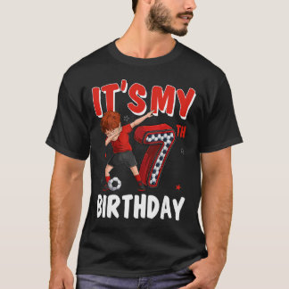 It's My 7th Birthday Dabbing 7 Year Old Soccer Pla T-Shirt