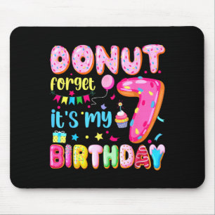Its My 7th Birthday Donut Forget Pun Birthday 7 Ye Mouse Pad