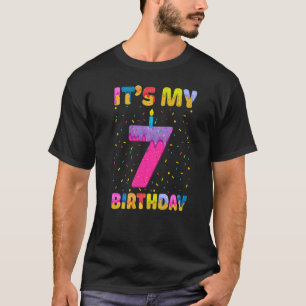 It's My 7th Birthday Girl Sweet Doughnut Happy 7 Y T-Shirt