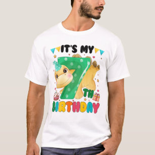 It's My 7Th Birthday Happy 7 Year Dinosaur T-Shirt
