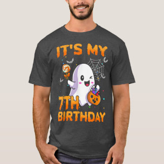 Its My 7th Birthday Kids Boo Ghost Pumpkin Candy C T-Shirt