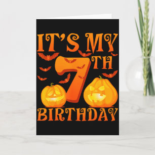 Its My 7th Birthday Pumpkins 7 Years Old Halloween Card