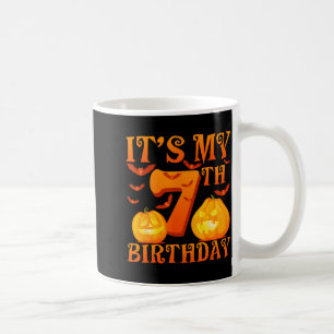 Its My 7th Birthday Pumpkins 7 Years Old Halloween Coffee Mug