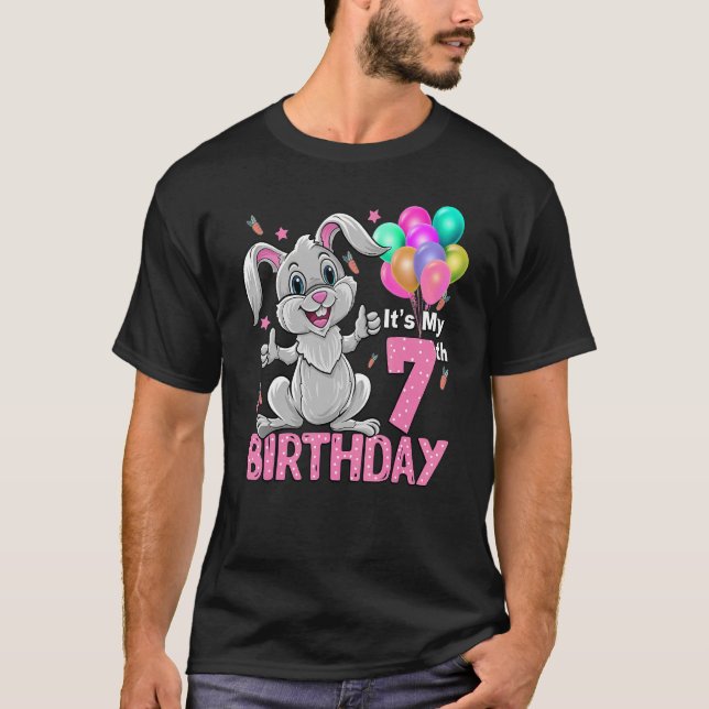 It's My 7th Birthday Rabbit 7th Birthday 7 Years O T-Shirt (Front)