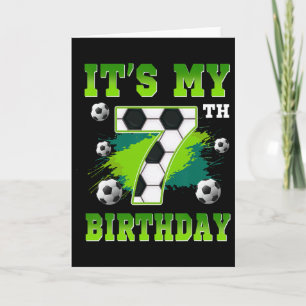 It's My 7th Birthday Soccer Party 7 Year Old Boy B Card