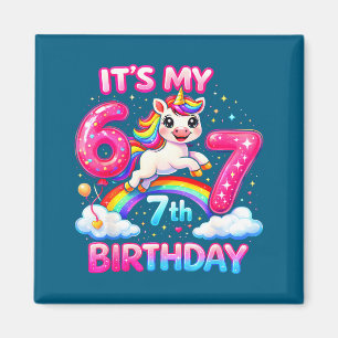 It's My 7th Birthday Unicorn Squad Six Magnet
