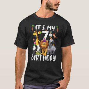 Its My 7th Birthday Zoo  Safari Jungle Animals T-Shirt