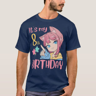 It's My 8th Birthday Anime Birthday Girl 8 Years O T-Shirt