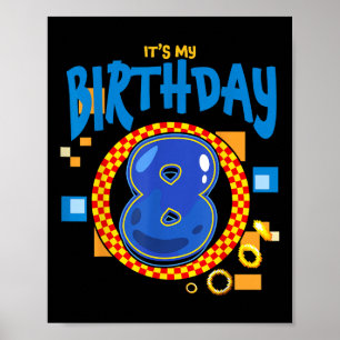 Its My 8th Birthday Boy Family Matching Party Vide Poster