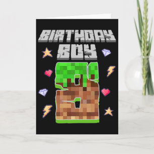 It's My 8th Birthday Boy Gamer 8 Year Old Pixel Ga Card