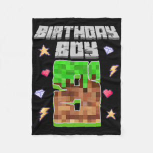It's My 8th Birthday Boy Gamer 8 Year Old Pixel Ga Fleece Blanket