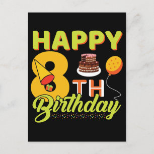 It's My 8th Birthday Bro 8 Year Old Boys Rainbow Postcard