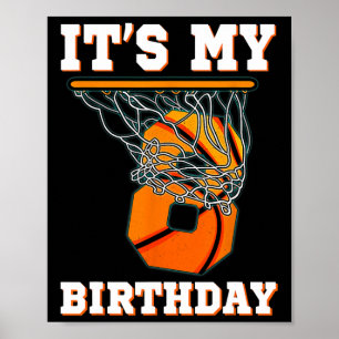 It's My 8th Birthday Bysketbyll Boy Party 8 Years Poster