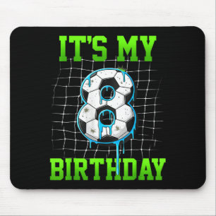 Its My 8th Birthday Funny Soccer Birthday Boy 8 Ye Mouse Pad