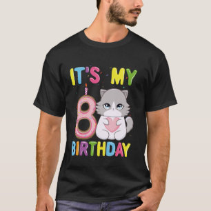It's My 8th Birthday Girl 8 Year Old Ragdoll Cat T-Shirt