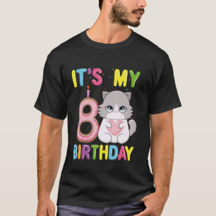 It's My 8th Birthday Girl 8 Year Old Ragdoll Cat T-Shirt