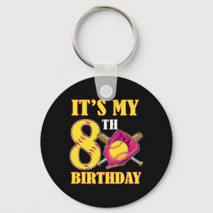 It's My 8th Birthday Girl Softll Theme 8 Years Old Key Ring