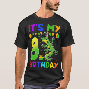 It'S My 8Th Birthday Lizard Reptile 8 Year Old Bo T-Shirt