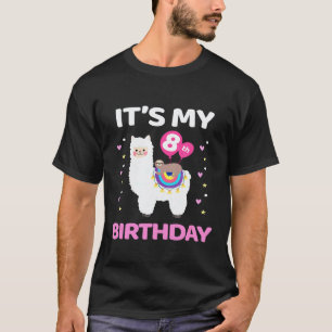Its My 8th Birthday Llama and Sloth Balloon Eight T-Shirt
