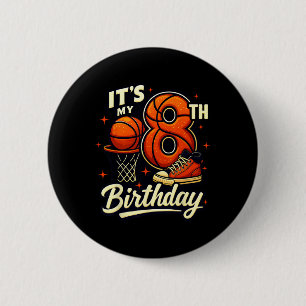 It's My 8th Birthday Sketll Lover 8 Years Old Bday 6 Cm Round Badge