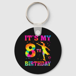 It's My 8th Birthday Soccer 8 Year Old Party Socce Key Ring