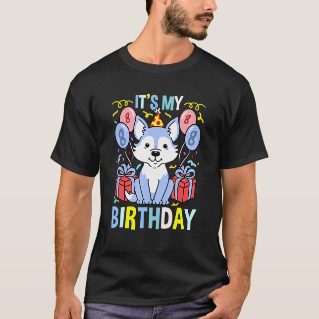 Its My 8th Birthday Wolf T-Shirt (Front)