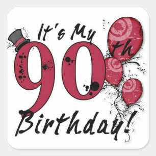 It's my 90th birthday grunge balloon stickers