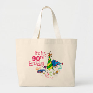 It's My 90th Birthday (Party Hats) Large Tote Bag