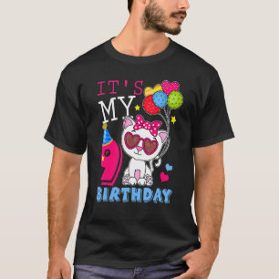 It's My 9 Years Old Birthday Cat Kitty 9th B day T-Shirt
