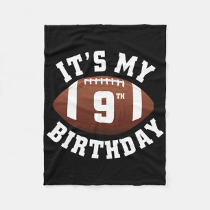 It's My 9th Birthday Boy 9 Year Old Football Playe Fleece Blanket