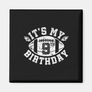 It's My 9th Birthday Boy 9 Year Old Football Playe Magnet
