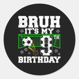 It's My 9th Birthday Boy Soccer 9 Years Old Classic Round Sticker