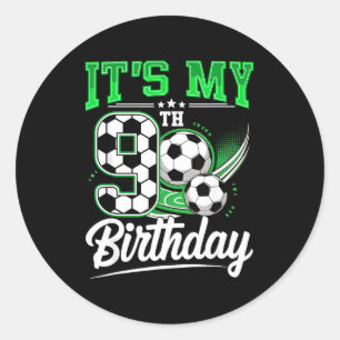 It's My 9th Birthday Boy Soccer Ball 9 Year Old Nu Classic Round Sticker