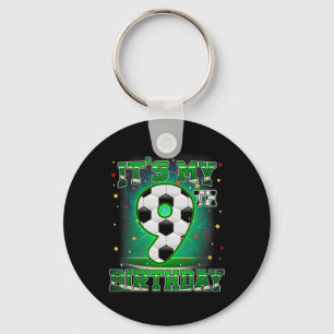Its My 9th Birthday Boys Soccer 9 Years Old Party Key Ring