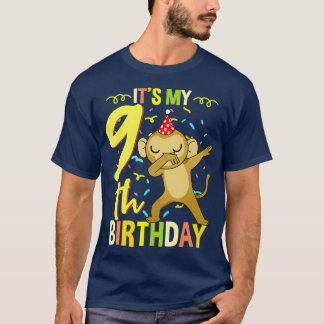 Its My 9th Birthday Dabbing Monkey  - 1  T-Shirt