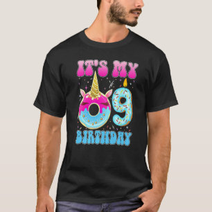 It's My 9th Birthday Doughnut Unicorn Magic 9 Year T-Shirt