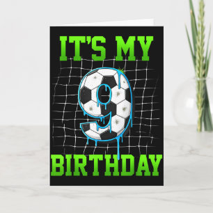 Its My 9th Birthday Funny Soccer Birthday Boy 9 Ye Card