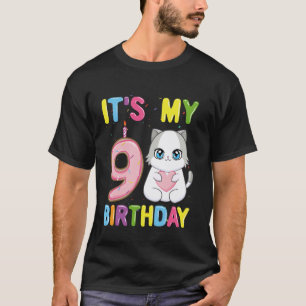 It's My 9th Birthday Girl 9 Year Old Ragdoll Cat T-Shirt