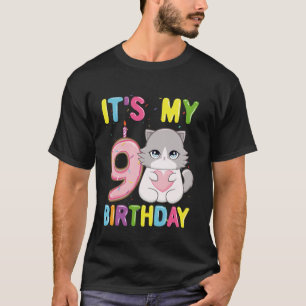 It's My 9th Birthday Girl 9 Year Old Ragdoll Cat T-Shirt