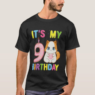 It's My 9th Birthday Girl 9 Year Old Ragdoll Cat T-Shirt