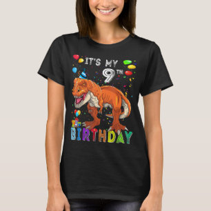 It's My 9th Birthday Happy 9 Years Dinosaur Rex Bd T-Shirt