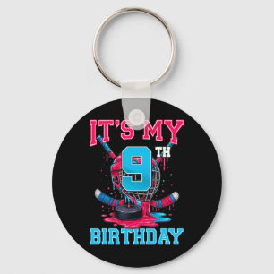 It's My 9th Birthday Hockey 9 Year Old Ice Cream D Key Ring