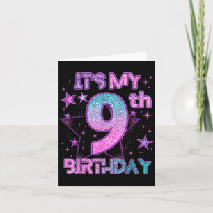 Its My 9th Birthday K-pop Girl 9 Year Birthday Card