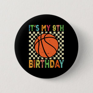 It's My 9th Birthday Sketll 9 Year Old Player Love 6 Cm Round Badge