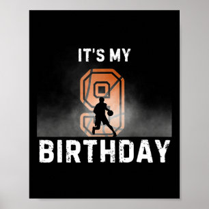 It's My 9th Birthday Sketll Party Sketll Birthday  Poster