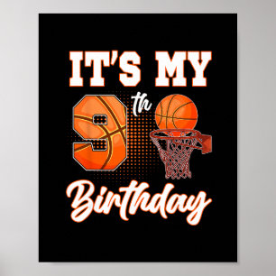 It's My 9th Birthday Sketll Theme Party 9 Years Ol Poster