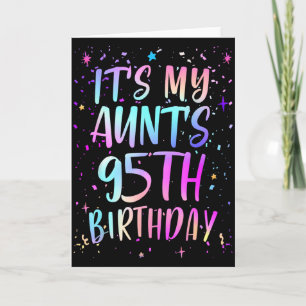 Its My Aunts 95th Birthday Colorful Happy 95 Years Card