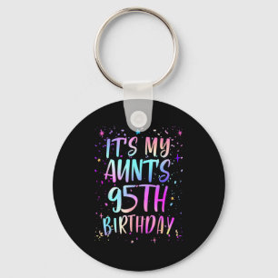 Its My Aunts 95th Birthday Colorful Happy 95 Years Key Ring